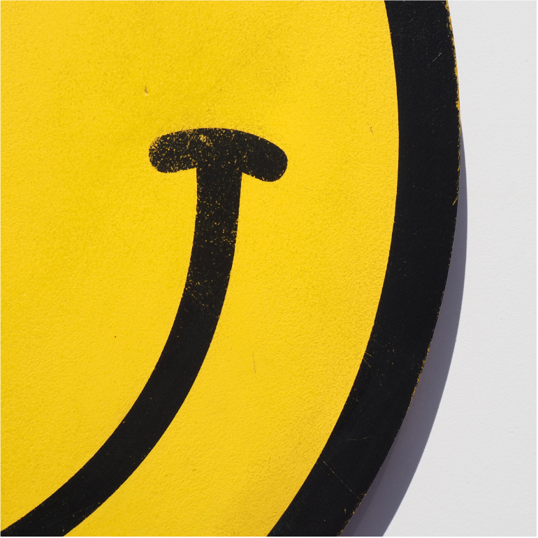XL Distressed Smiley No3_close up_Meg Tait Show Pony